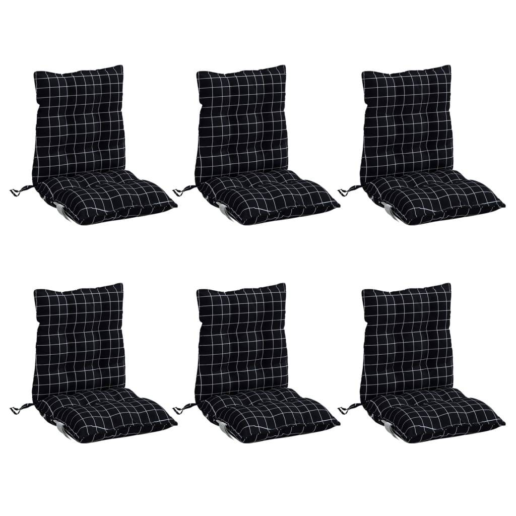 PANGIVO - Coussins de chaise à dossier bas polyester noir à carreaux 100 x 50 x 7 cm, poids:9.2kg - PANGIVO - Image 3