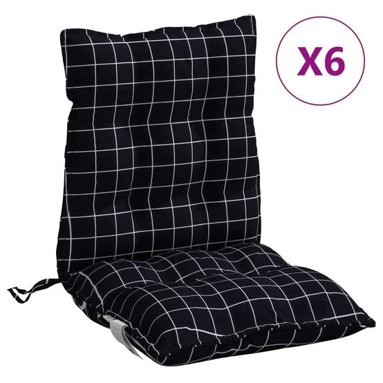 PANGIVO - Coussins de chaise à dossier bas polyester noir à carreaux 100 x 50 x 7 cm, poids:9.2kg - PANGIVO - Image 2