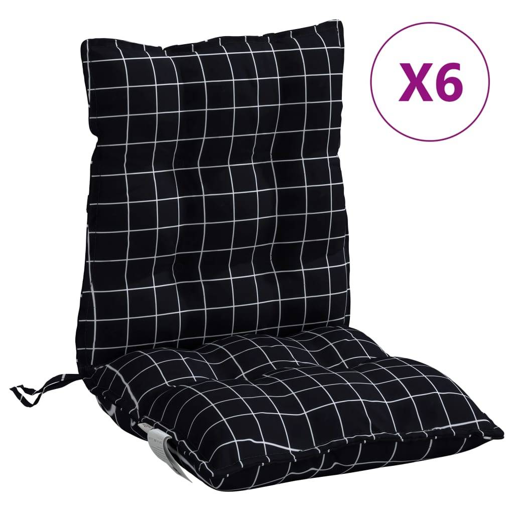 PANGIVO - Coussins de chaise à dossier bas polyester noir à carreaux 100 x 50 x 7 cm, poids:9.2kg - PANGIVO - Image 2