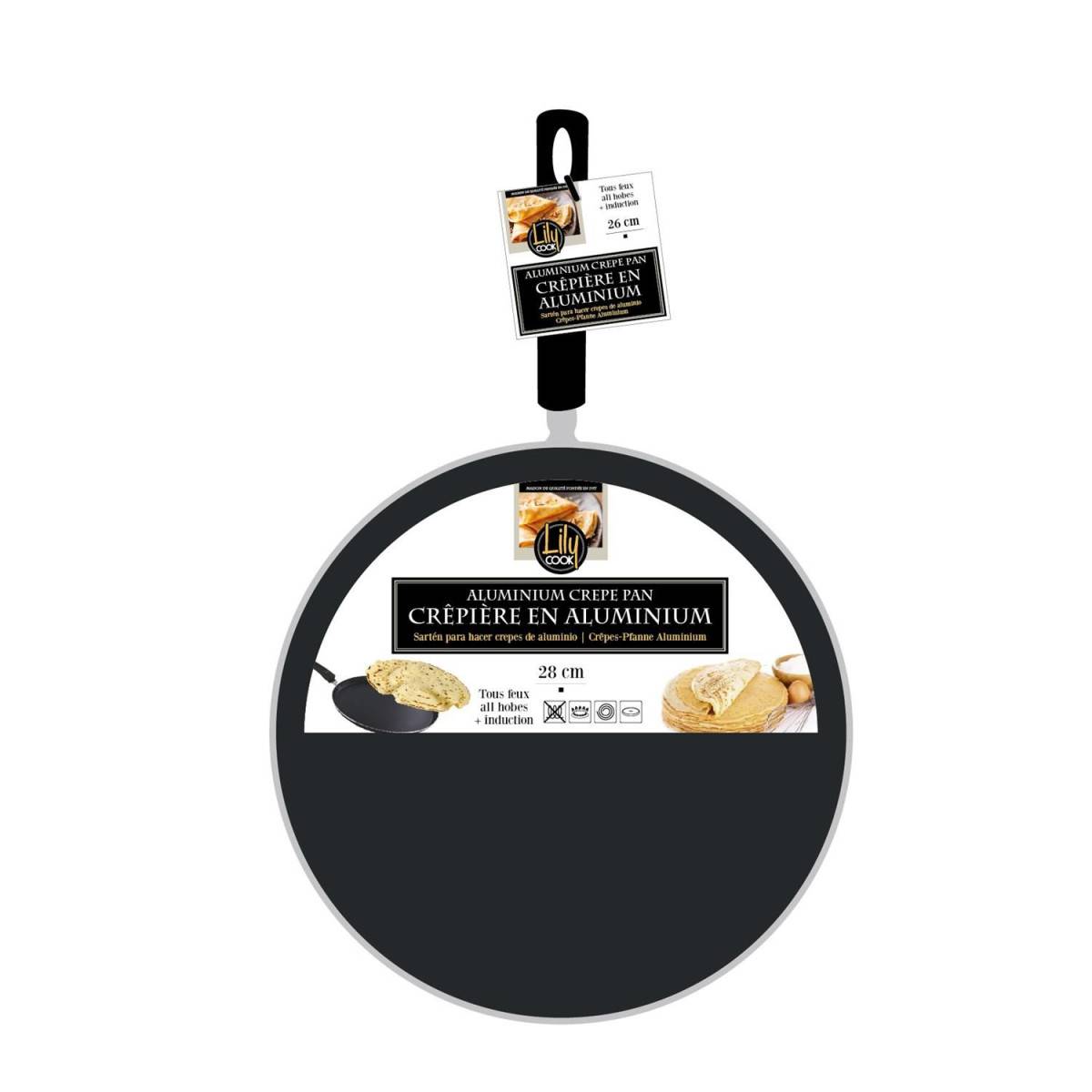 Crêpière en Aluminium "Tous feux" 28cm Noir - Image 3