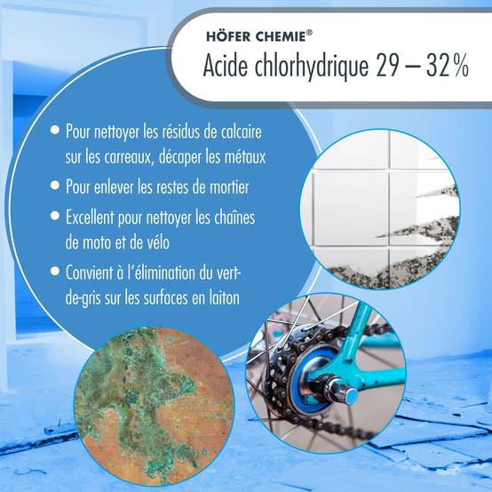 Acide chlorhydrique 29-32% Höfer Chemie® en bidon de 20 KG x 1 - Image 4