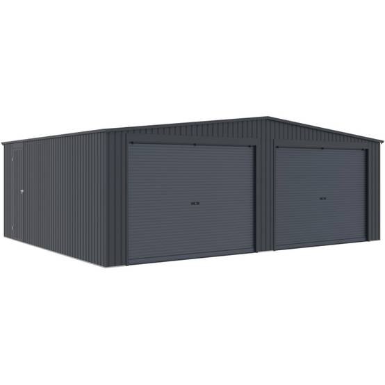 X-Metal - Garage double 32,67 m² acier galvanisé anthracite 2 portes enroulables X-Metal - Image 4