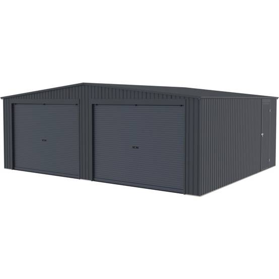 X-Metal - Garage double 32,67 m² acier galvanisé anthracite 2 portes enroulables X-Metal - Image 3