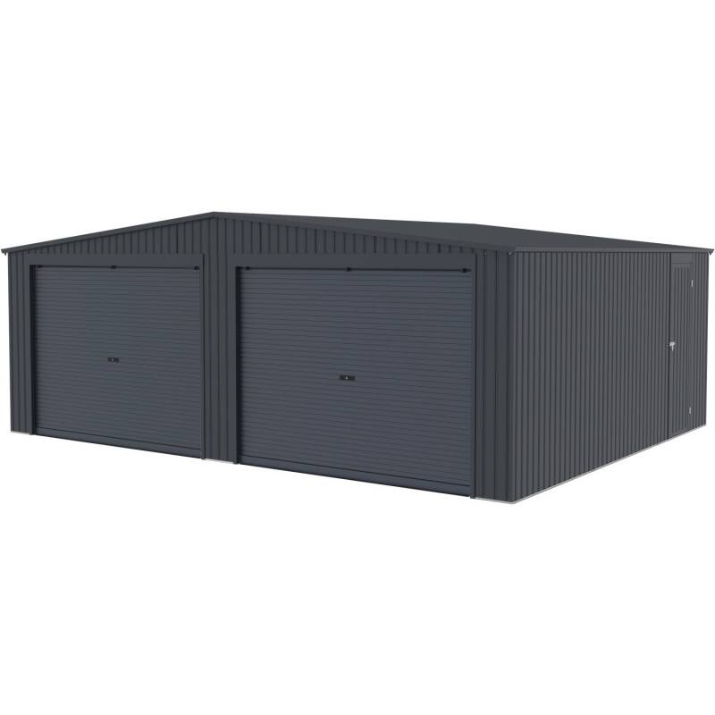 X-Metal - Garage double 32,67 m² acier galvanisé anthracite 2 portes enroulables X-Metal - Image 3