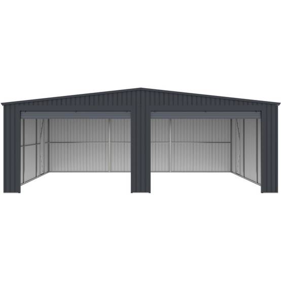 X-Metal - Garage double 32,67 m² acier galvanisé anthracite 2 portes enroulables X-Metal - Image 6