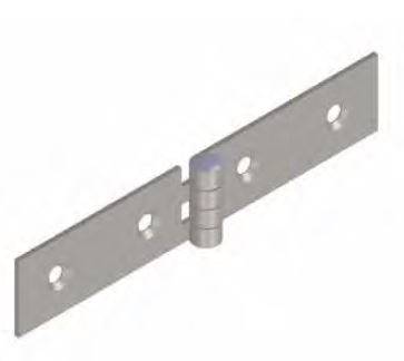 Charnière pour coulisse de lit 1012 MONIN acier décapé 22x100 - 426890 - Image 1