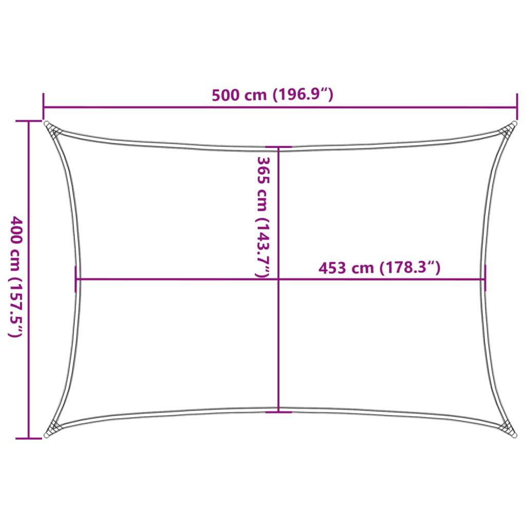 Voile d'ombrage - Voile solaire sable 5x4 m 100 % polyester oxford - Image 10