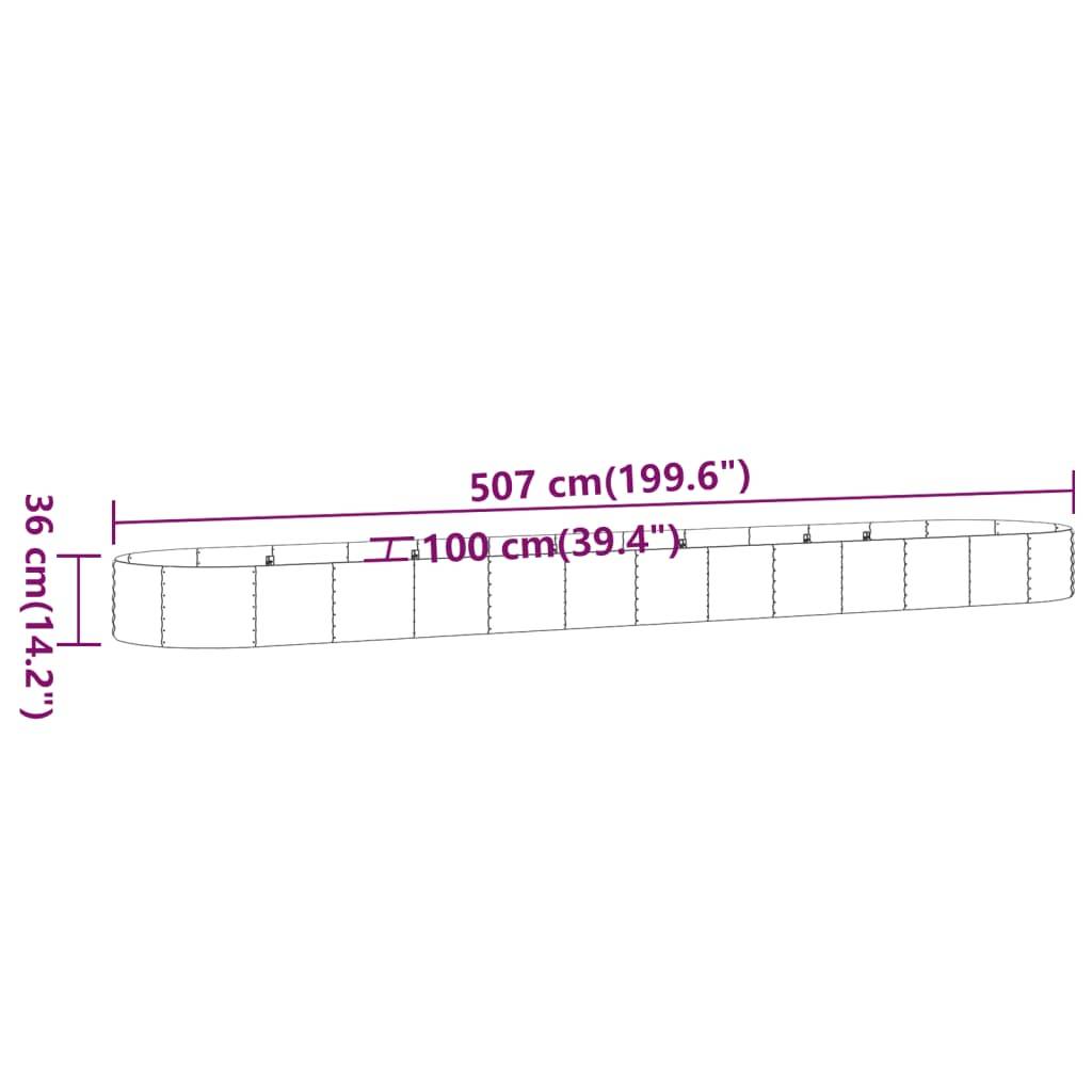 Carré potager acier galvanisé ovale pour jardin potager Gris 507cm – ComfortXL Outdoor Living - Image 6