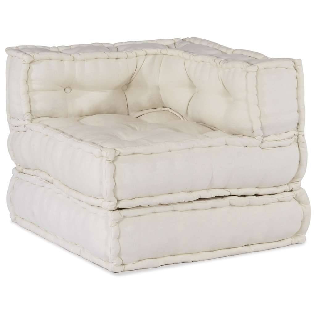 Canapé modulaire tissu coton crème 70 x 70 x 54 cm, poids:13.95kg - PANGIVO - Image 2
