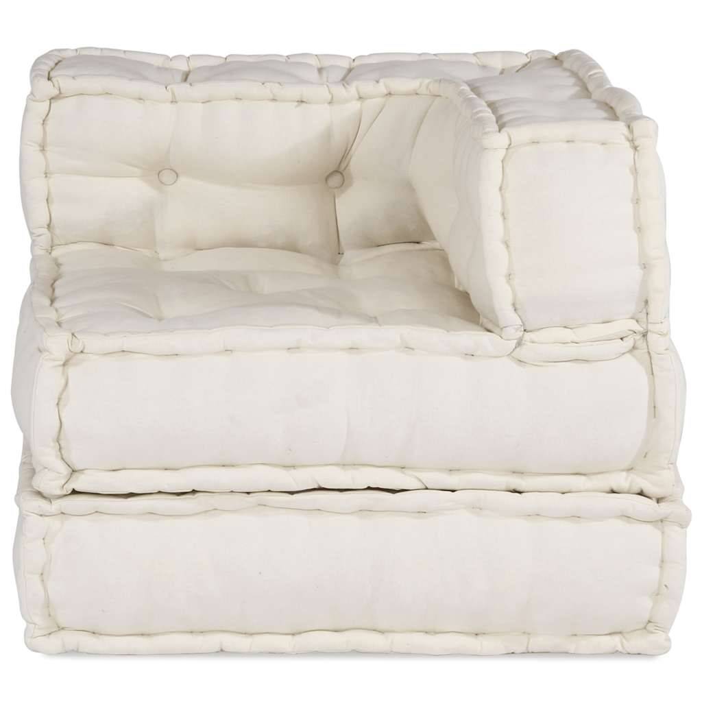 Canapé modulaire tissu coton crème 70 x 70 x 54 cm, poids:13.95kg - PANGIVO - Image 4