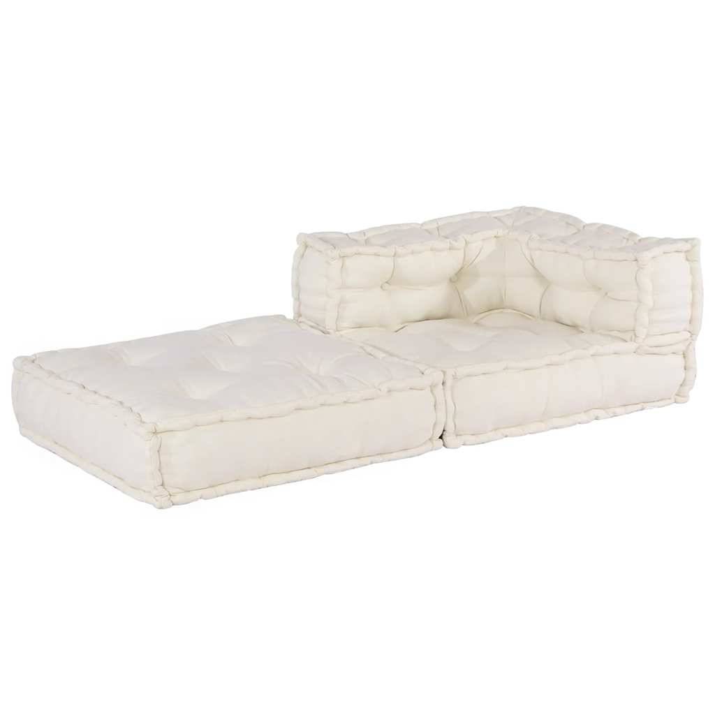 Canapé modulaire tissu coton crème 70 x 70 x 54 cm, poids:13.95kg - PANGIVO - Image 6