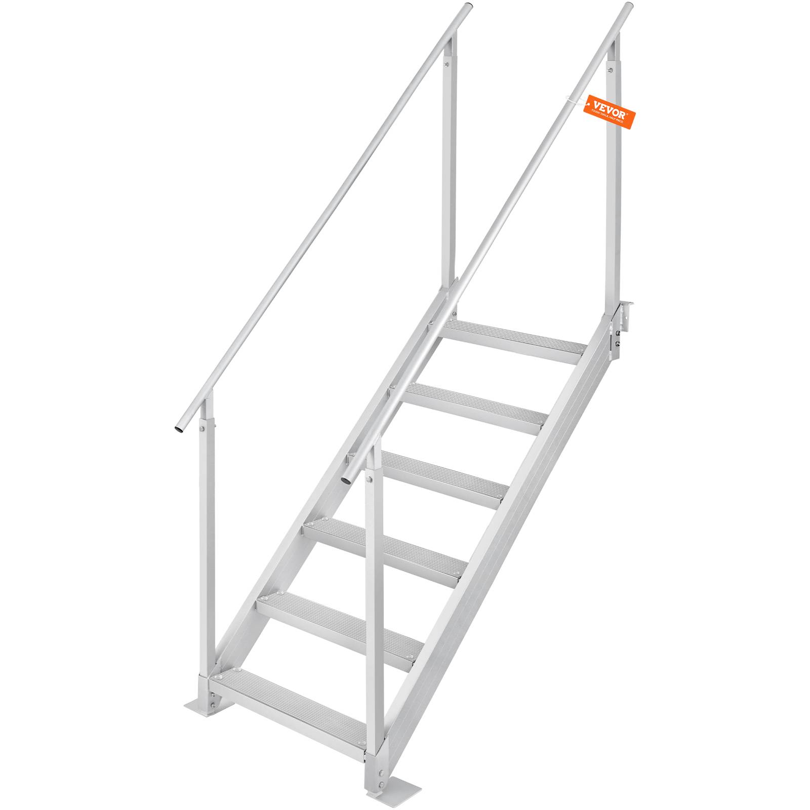 Vevor - VEVOR Echelle de ponton, hauteur réglable 109-130 cm, 6 marches aluminium, charge 226 kg. Pour bateaux, piscine. - Image 1