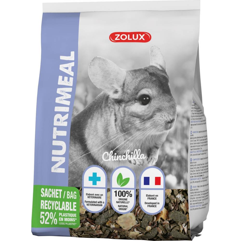 Zolux - zolux - Aliment composé pour chinchilla, nutrimeal sachet 800g - Image 2