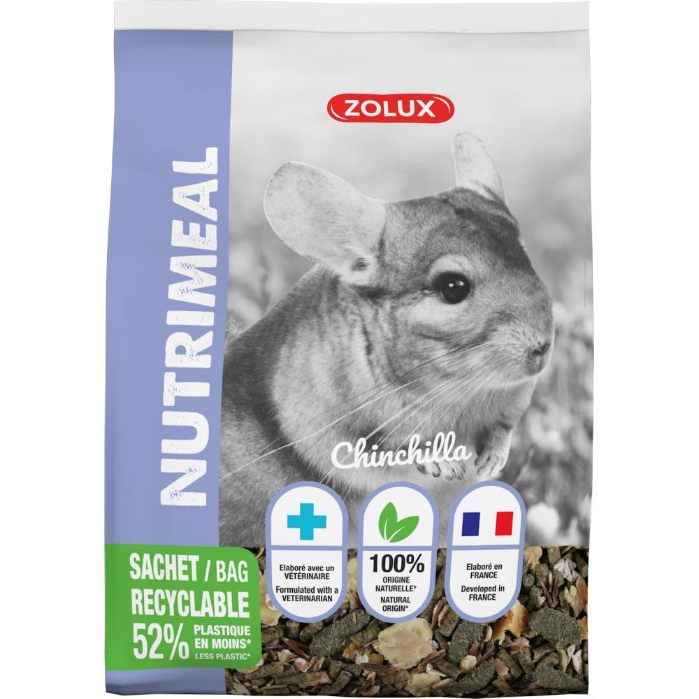 Zolux - zolux - Aliment composé pour chinchilla, nutrimeal sachet 800g - Image 1
