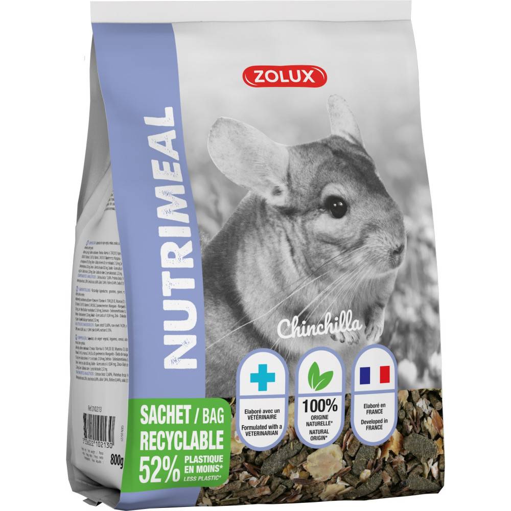 Zolux - zolux - Aliment composé pour chinchilla, nutrimeal sachet 800g - Image 3