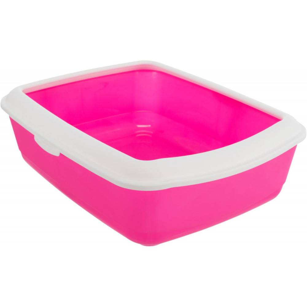 animallparadise - Bac à litière rose avec rebord 37 x 47 x 15 cm pour chats - Image 1