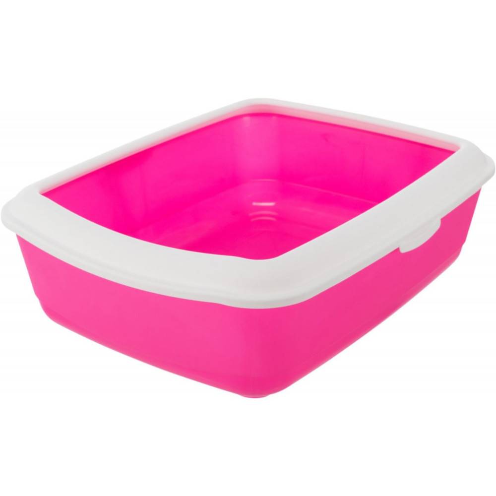 animallparadise - Bac à litière rose avec rebord 37 x 47 x 15 cm pour chats - Image 2
