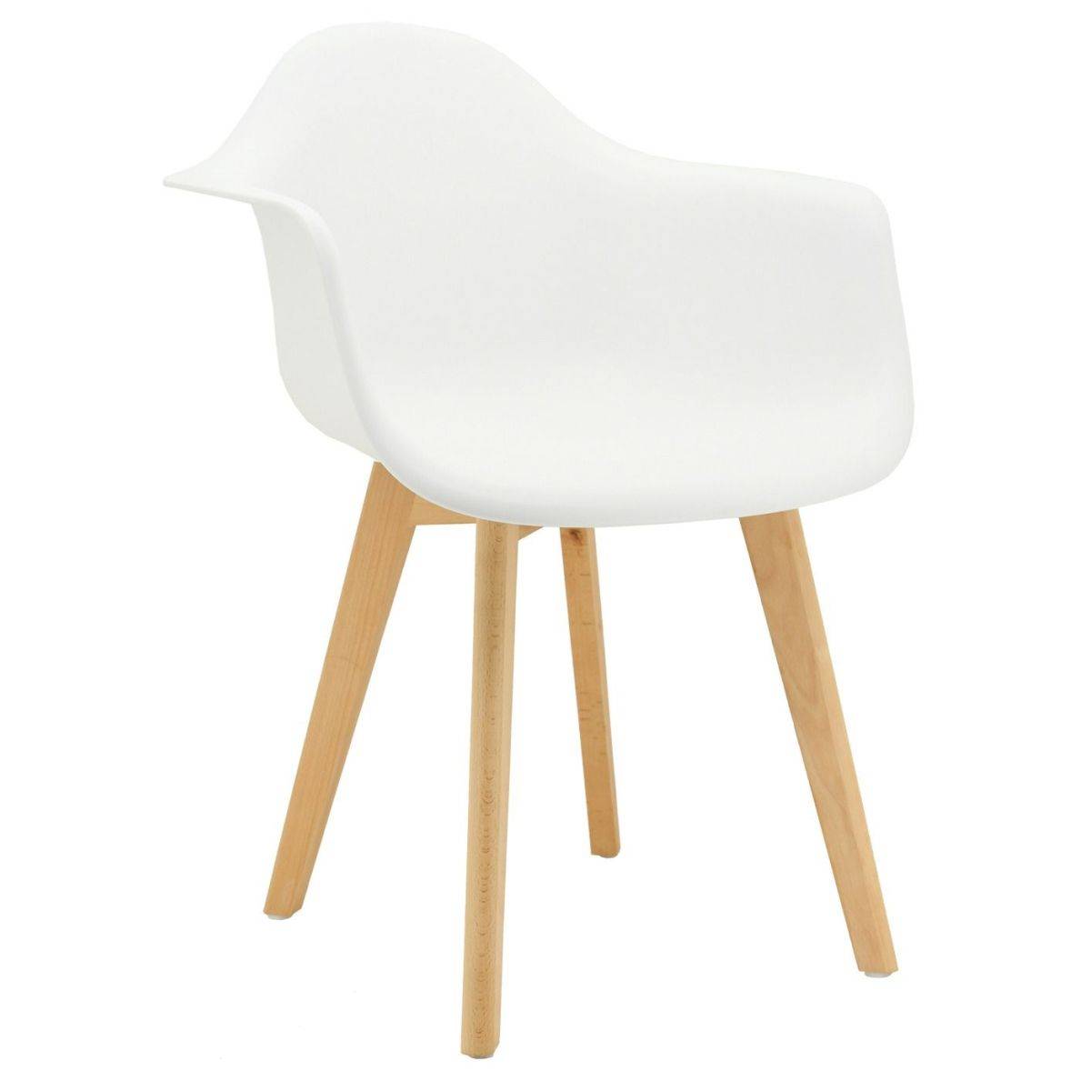 Aubry Gaspard - Fauteuil en polypropylène et bois de hêtre Blanc - Image 1