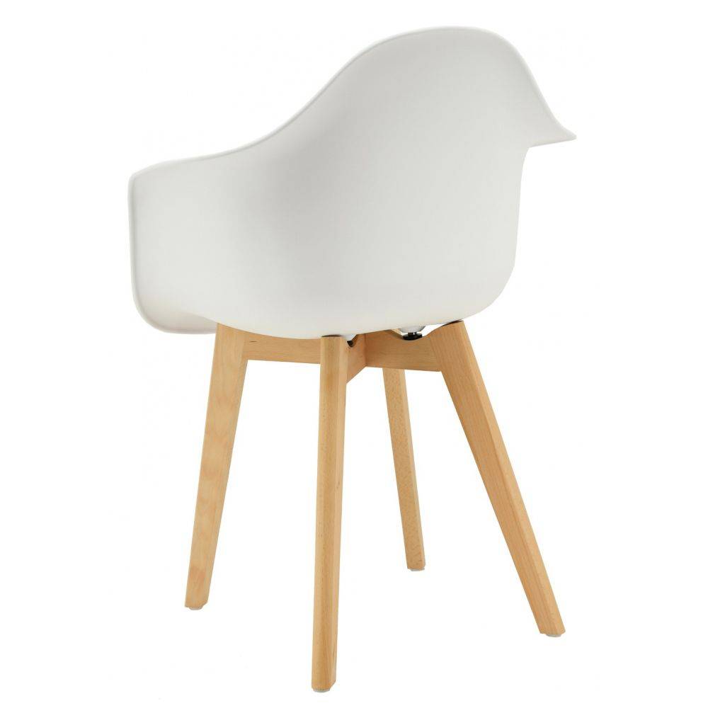Aubry Gaspard - Fauteuil en polypropylène et bois de hêtre Blanc - Image 2