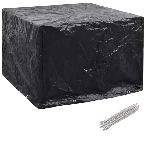 Lot de 2 Bâches de Protection Jardin PE Anti-UV pour Ensemble Repas Extérieur Noir 122x112x98 cm – ComfortXL Outdoor Living - Image 3