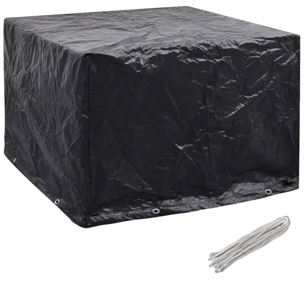 Lot de 2 Bâches de Protection Jardin PE Anti-UV pour Ensemble Repas Extérieur Noir 122x112x98 cm – ComfortXL Outdoor Living - Image 3