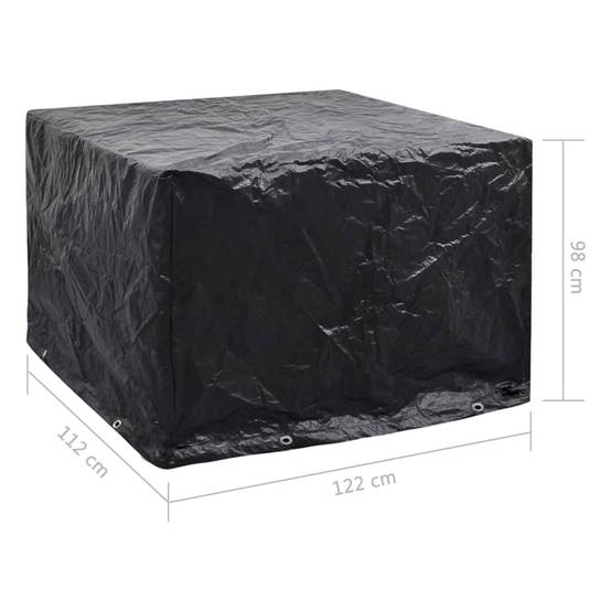 Lot de 2 Bâches de Protection Jardin PE Anti-UV pour Ensemble Repas Extérieur Noir 122x112x98 cm – ComfortXL Outdoor Living - Image 8