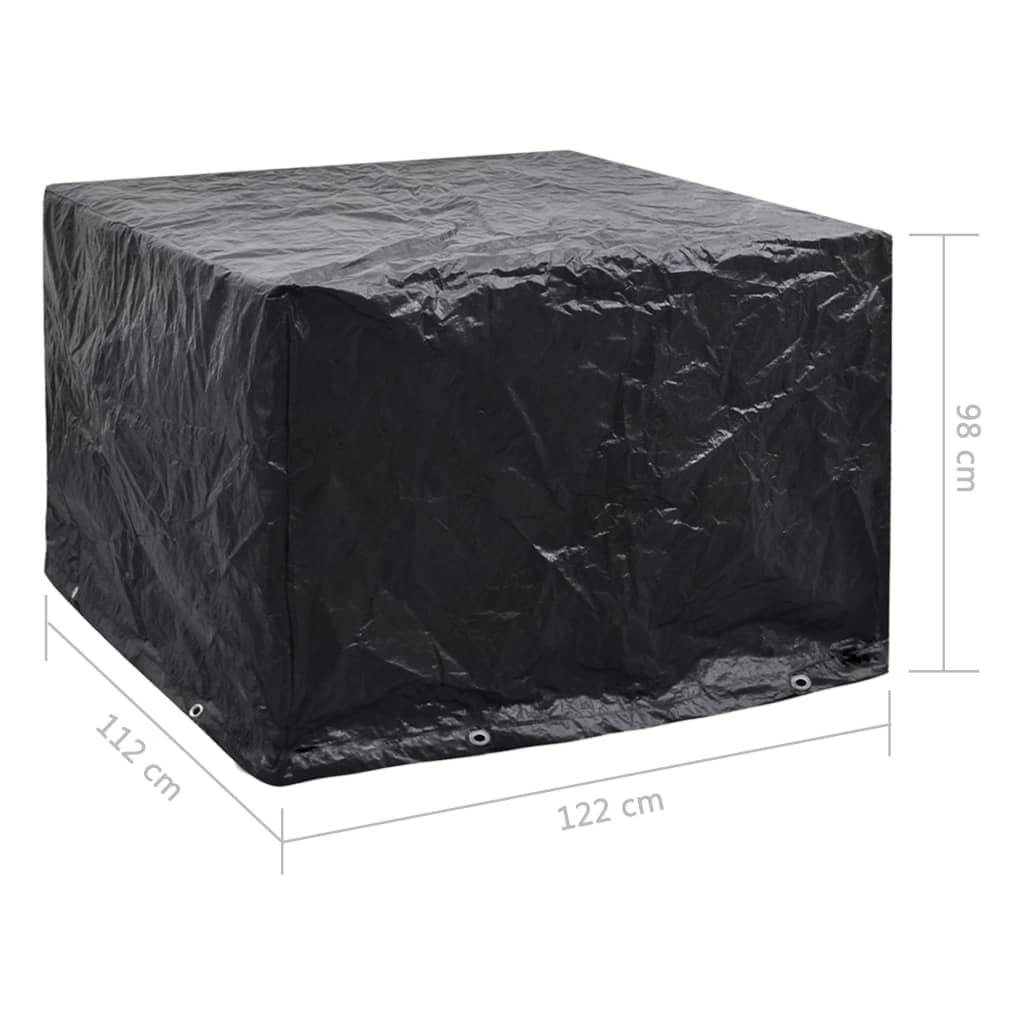 Lot de 2 Bâches de Protection Jardin PE Anti-UV pour Ensemble Repas Extérieur Noir 122x112x98 cm – ComfortXL Outdoor Living - Image 8