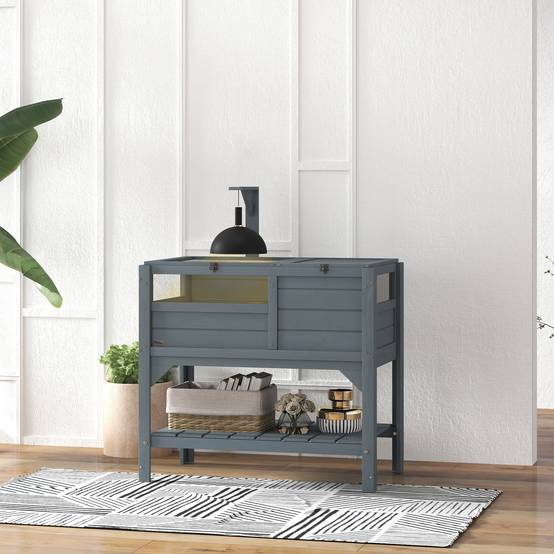 Enclos pour tortues sur pieds bois de sapin naturel 84 x 51 x 103 cm - PANGIVO - Image 3