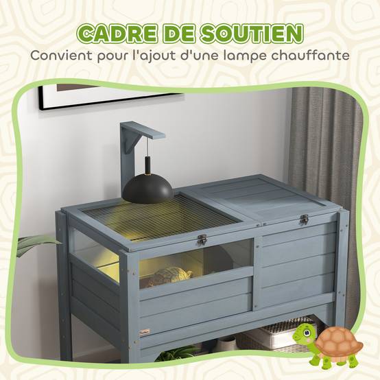 Enclos pour tortues sur pieds bois de sapin naturel 84 x 51 x 103 cm - PANGIVO - Image 7
