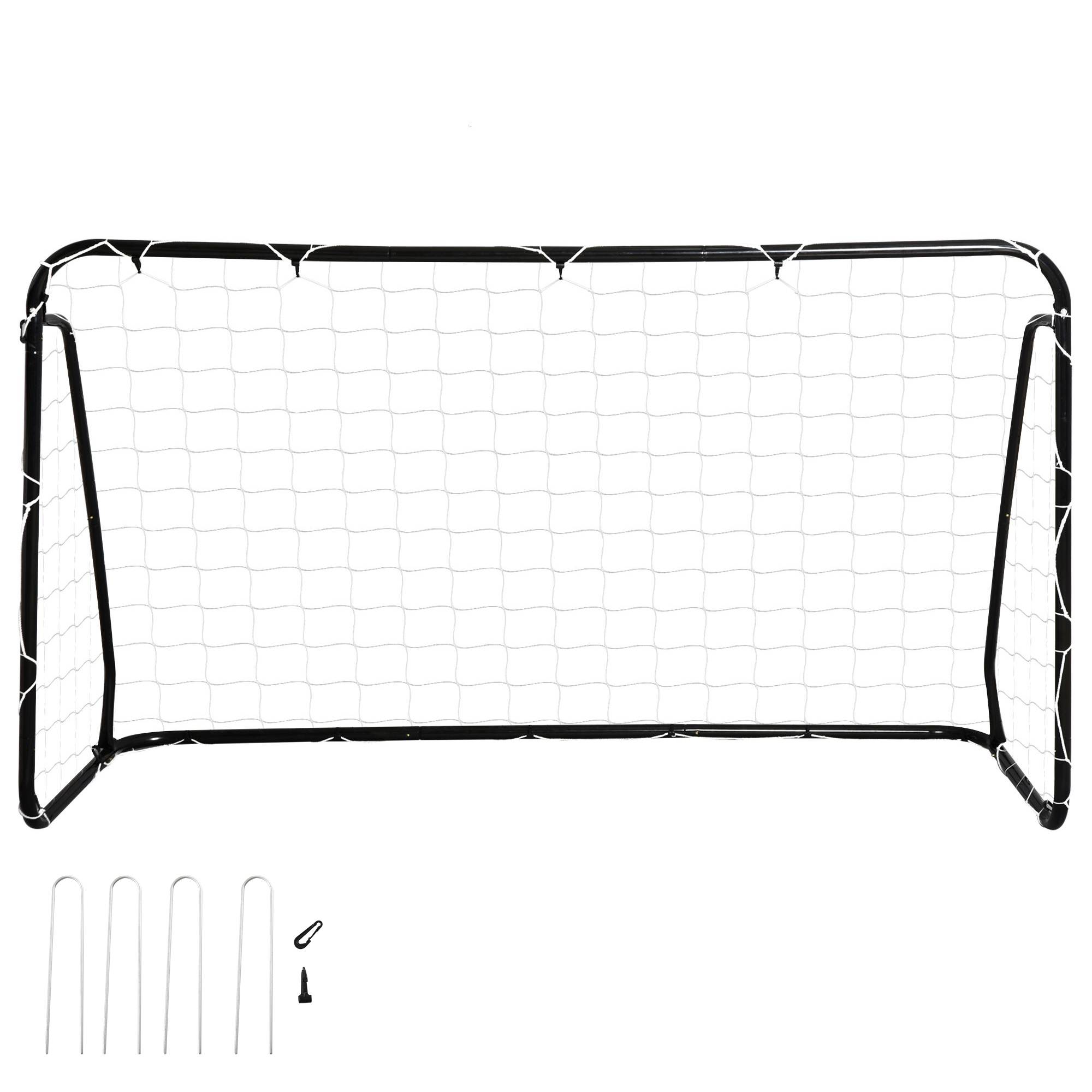 Homcom - But de football - cage de foot - but d'entrainement dim. 203L x 81l x 120H cm - châssis métal époxy filet polyester - piquets inclus - noir - HOMCOM - Image 9