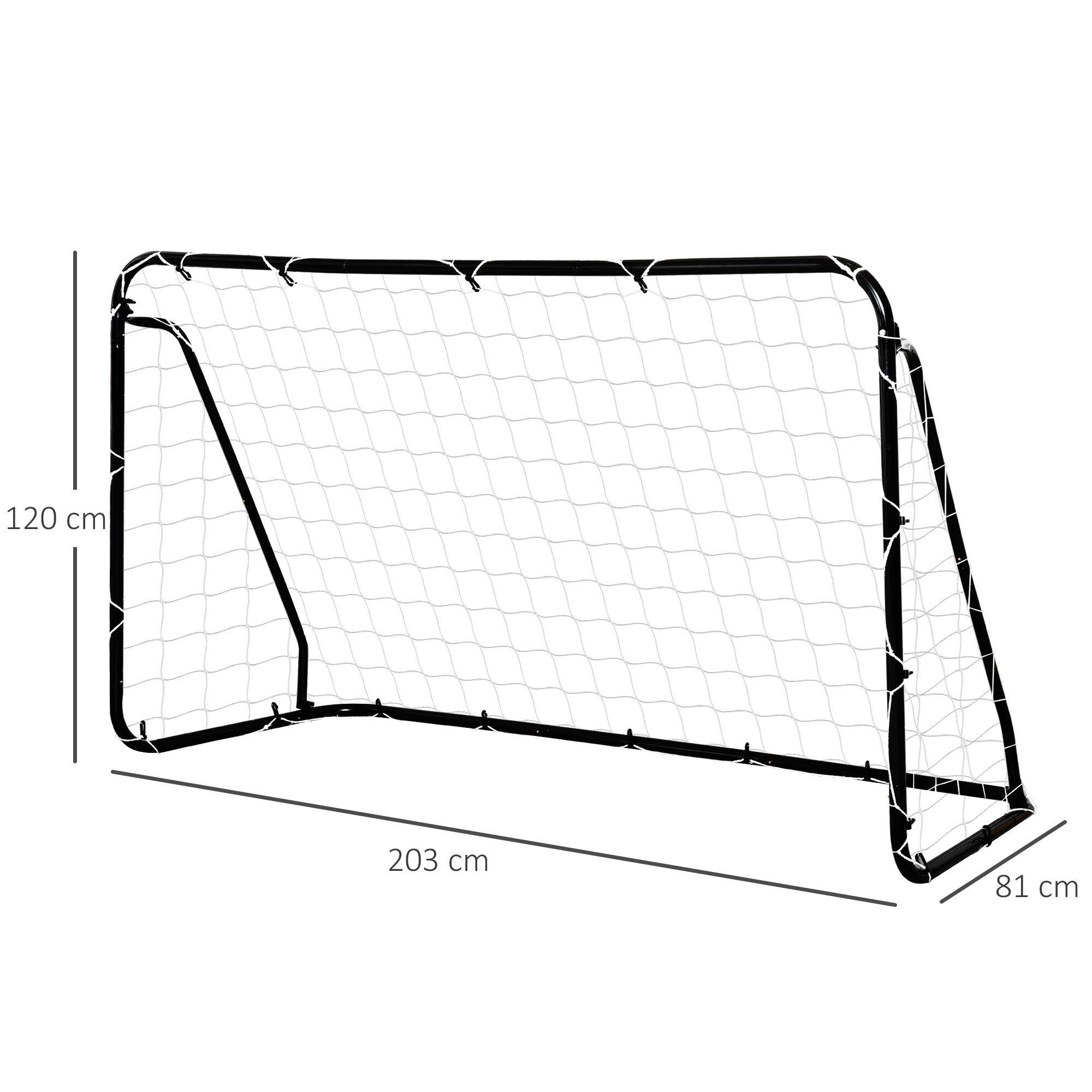 Homcom - But de football - cage de foot - but d'entrainement dim. 203L x 81l x 120H cm - châssis métal époxy filet polyester - piquets inclus - noir - HOMCOM - Image 3