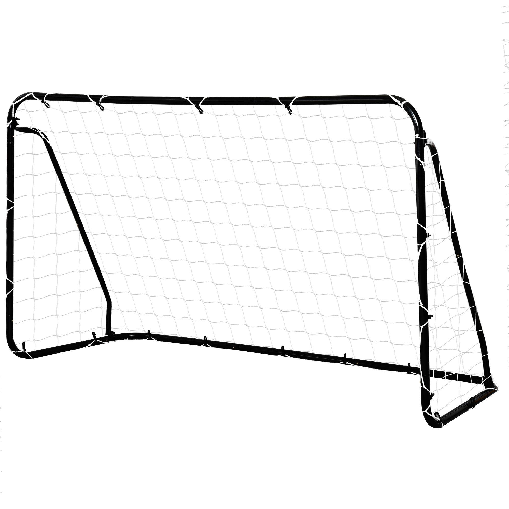 Homcom - But de football - cage de foot - but d'entrainement dim. 203L x 81l x 120H cm - châssis métal époxy filet polyester - piquets inclus - noir - HOMCOM - Image 1