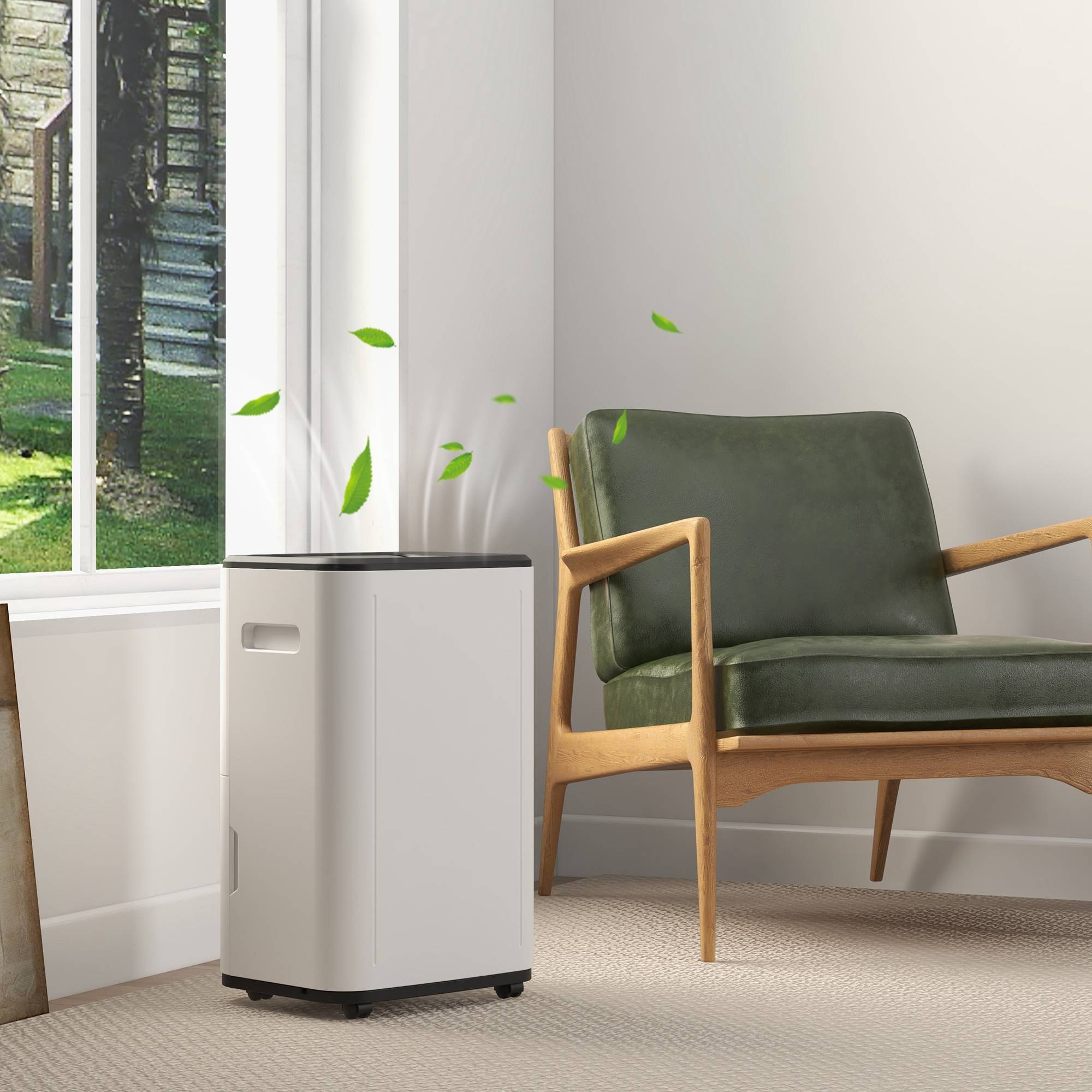 Déshumidificateur électrique 20L/jour réservoir 6L, 3 modes 2 vitesses, minuterie, 33,5x26x53cm, blanc - Image 4