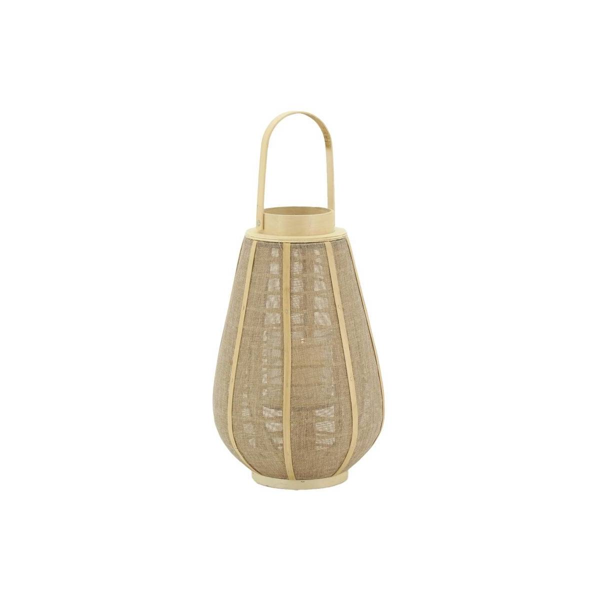 Aubry Gaspard - Lanterne bois et jute naturel H 41 - Image 1