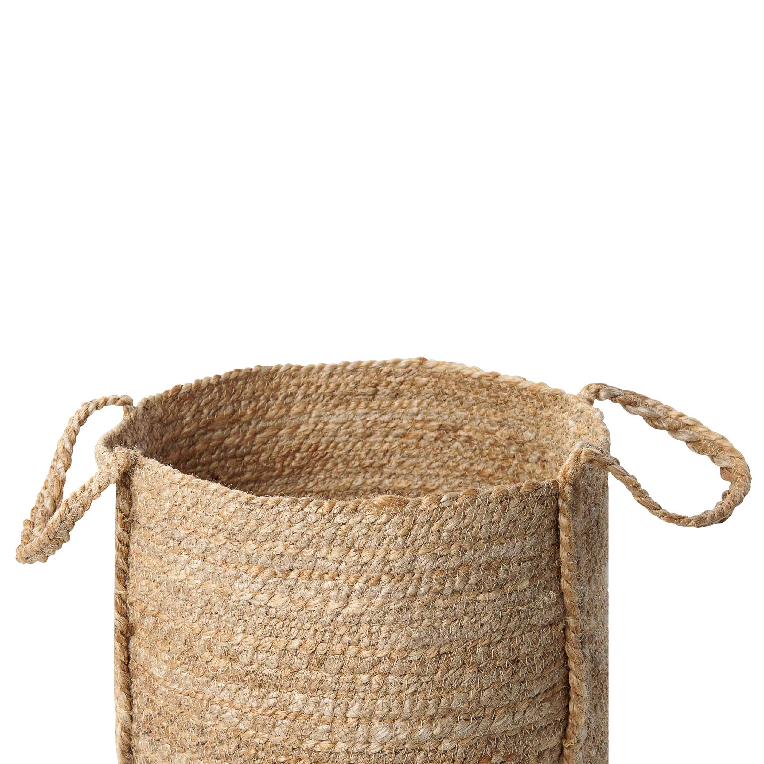 Paniers Naturel en Jute 20/25/30 cm Ronds Faits Main Rangement Intérieur pour Linge Facile à Entretenir Lot de 3 - Image 5