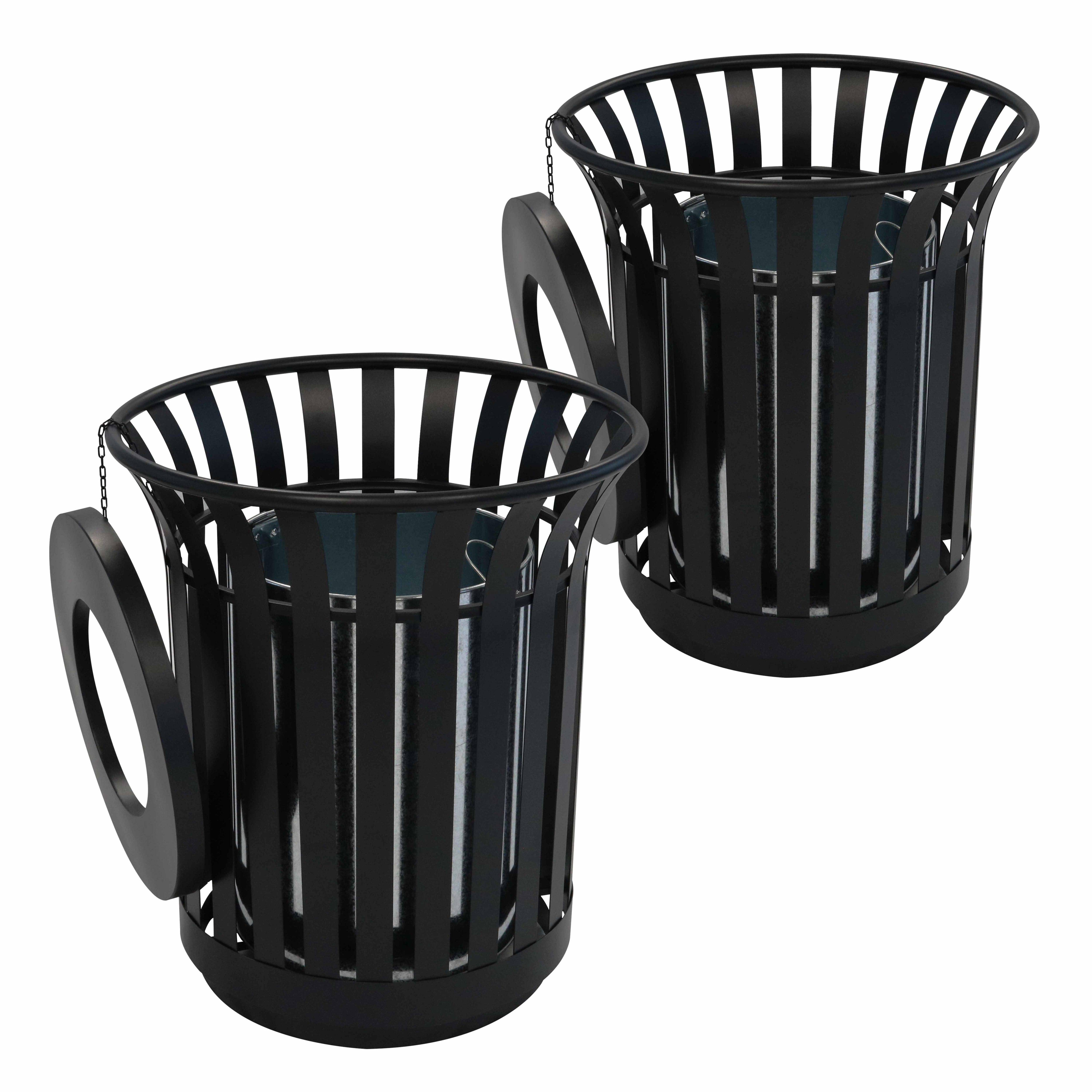 Oviala - 2 Poubelles d'extérieur 31 L en acier  - Oviala - Image 1