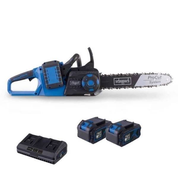 Scheppach - Pack tronçonneuse sans fil BC-CS355Duo-X - longueur de coupe 33,5cm - SCHEPPACH 20V IXES +2 batteries 4Ah + chargeur double 4.5 - Image 1