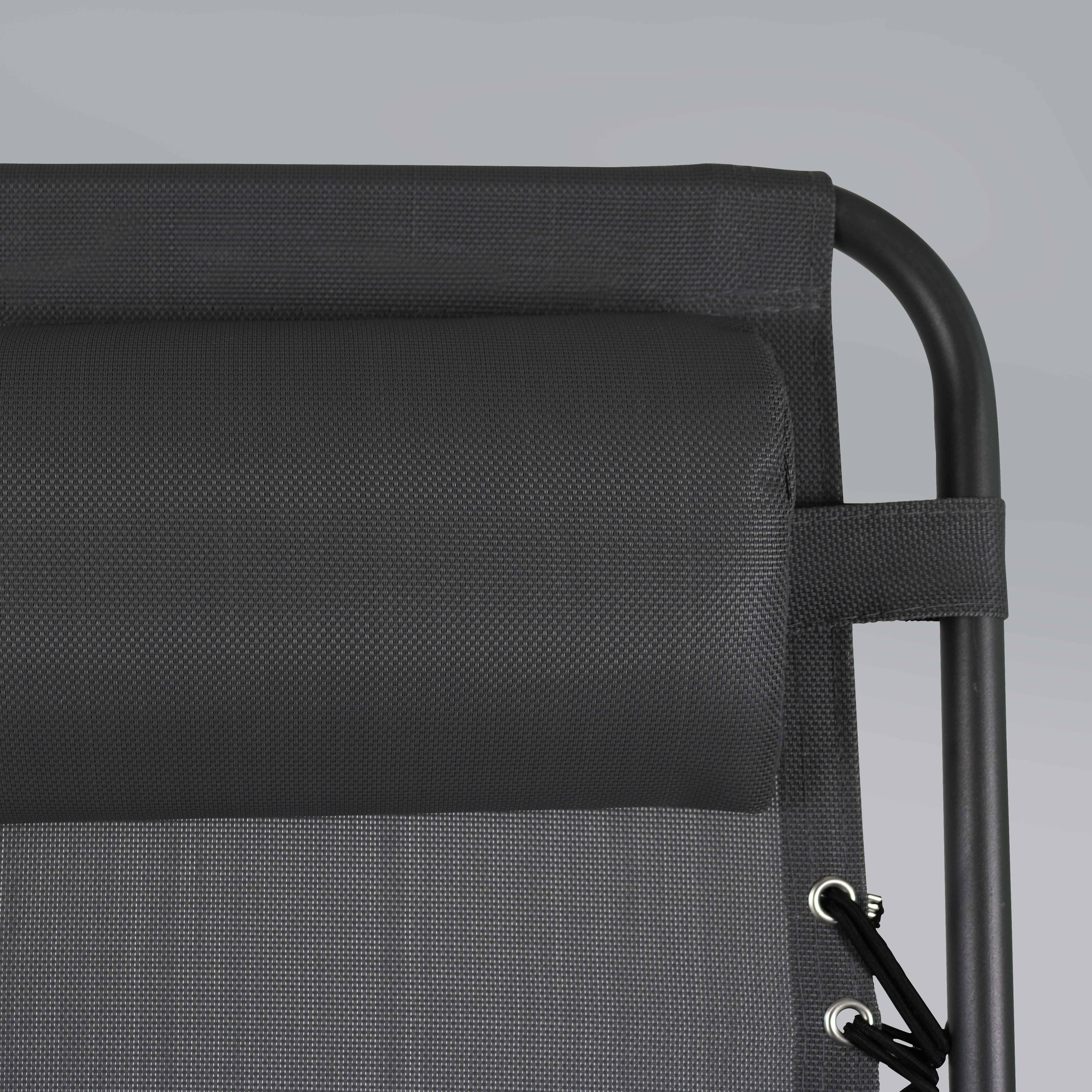 Oviala - Fauteuil relax de jardin en acier et textilène inclinable noir Monaco - Oviala - Image 5