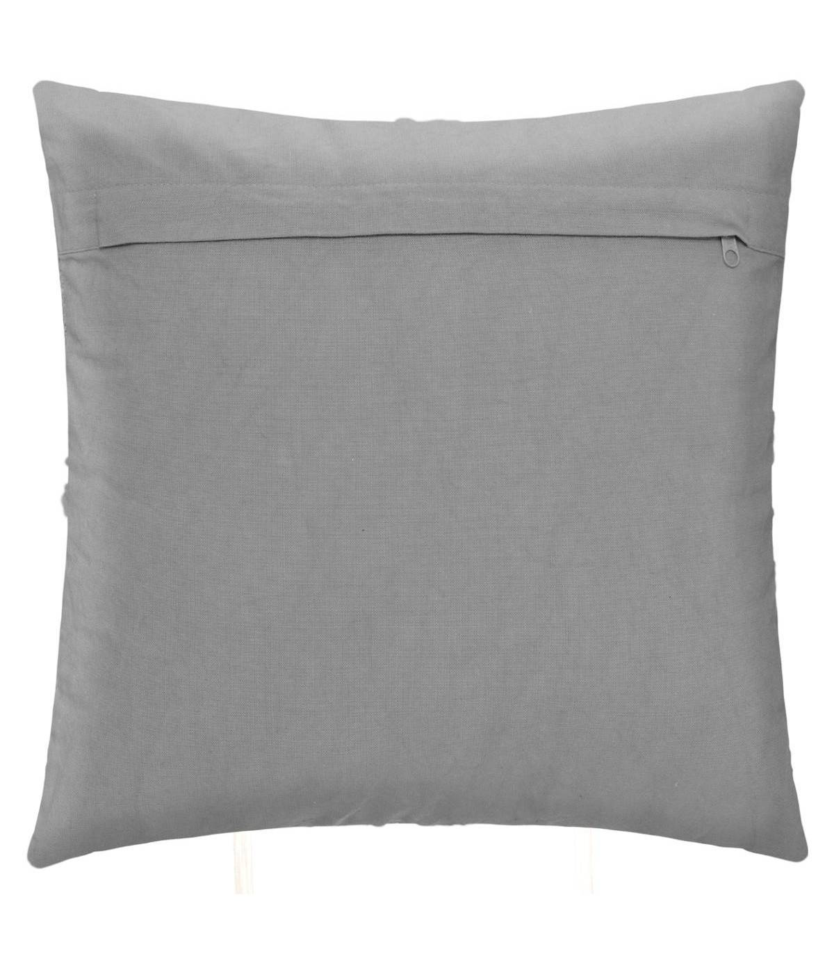 Coussin déhoussable Inca en Coton Tufté Gris 40 x 40 cm - Image 3