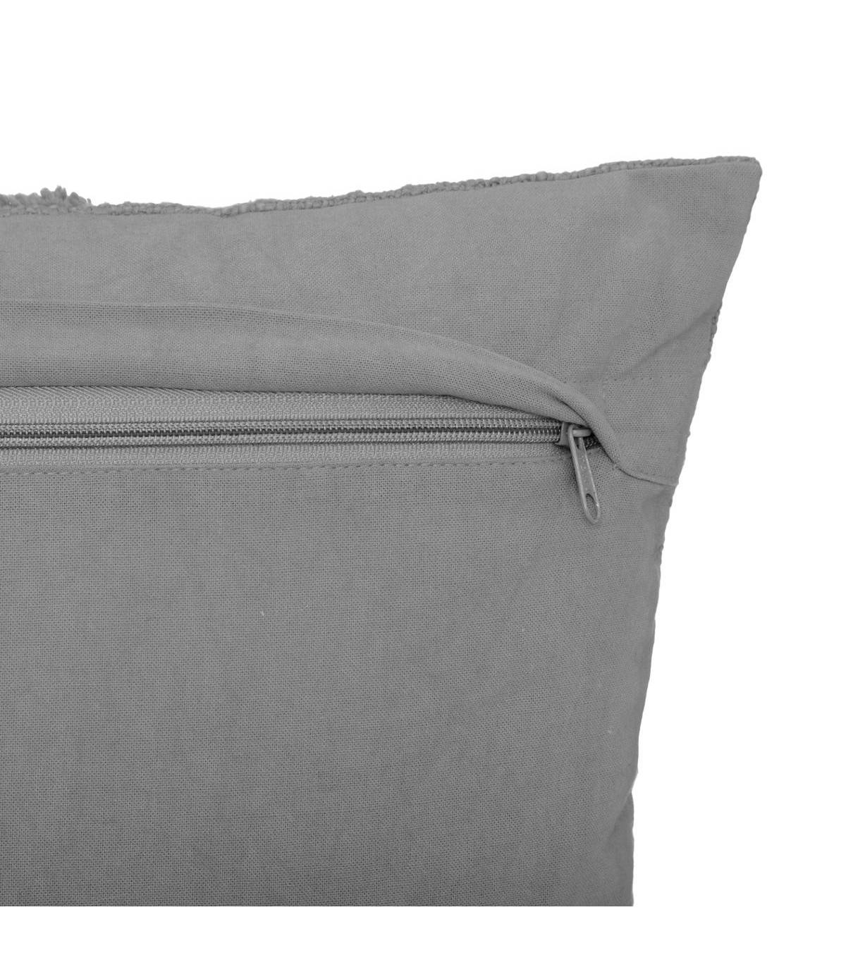 Coussin déhoussable Inca en Coton Tufté Gris 40 x 40 cm - Image 4
