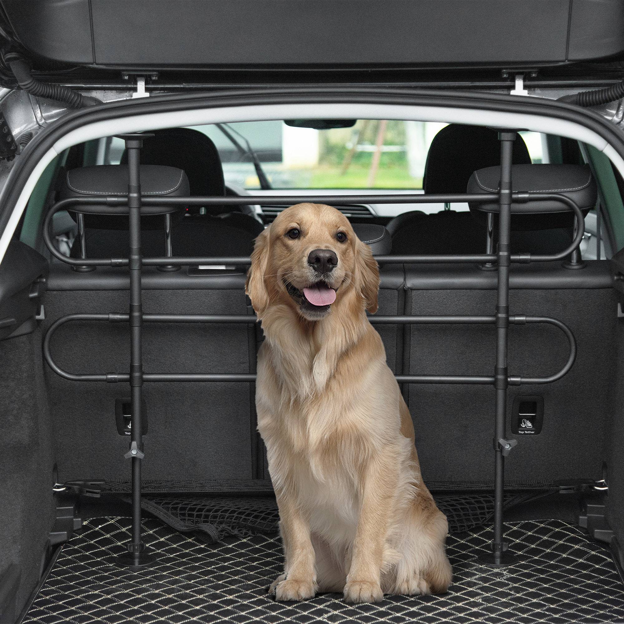Sans Marque - Barrière sécurité chien voiture réglable hauteur/largeur filet protection transport animaux noir - Image 3