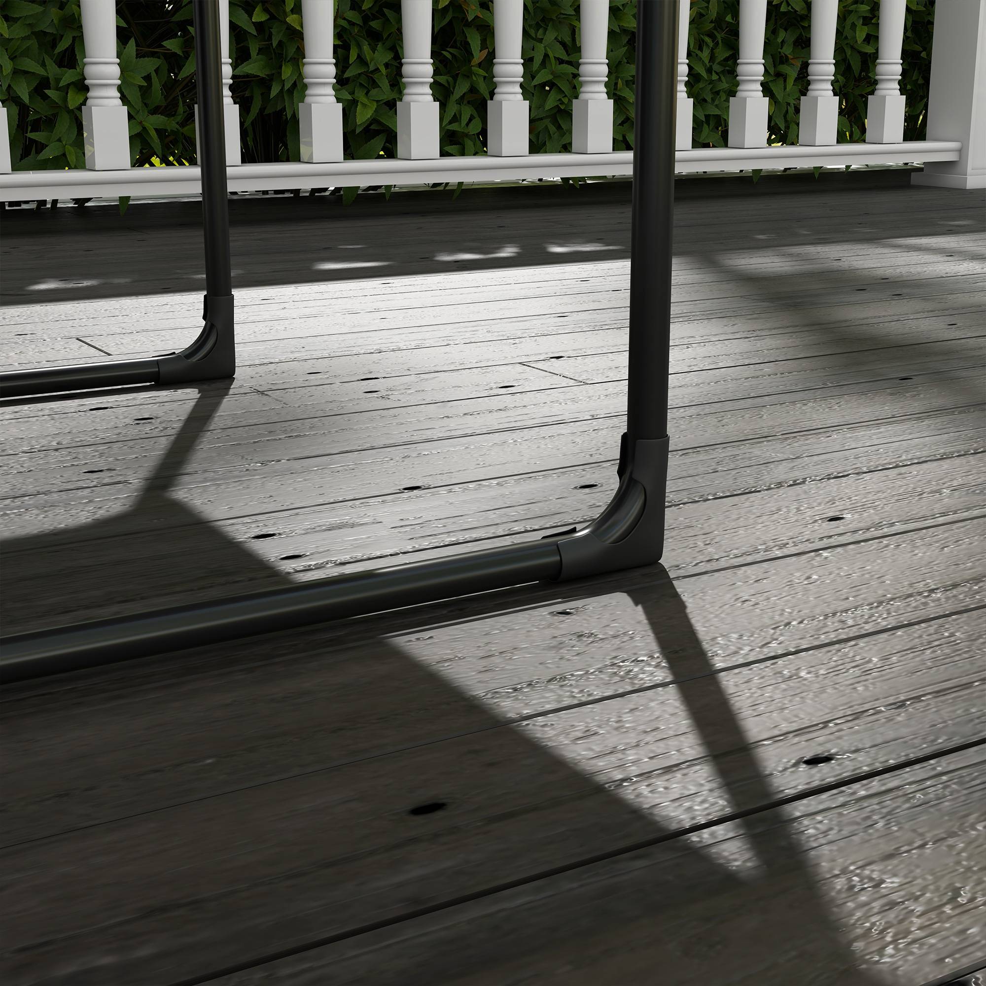Fauteuil de jardin avec coussin d'assise épais et accoudoirs, pour jardin et balcon, gris - Image 8