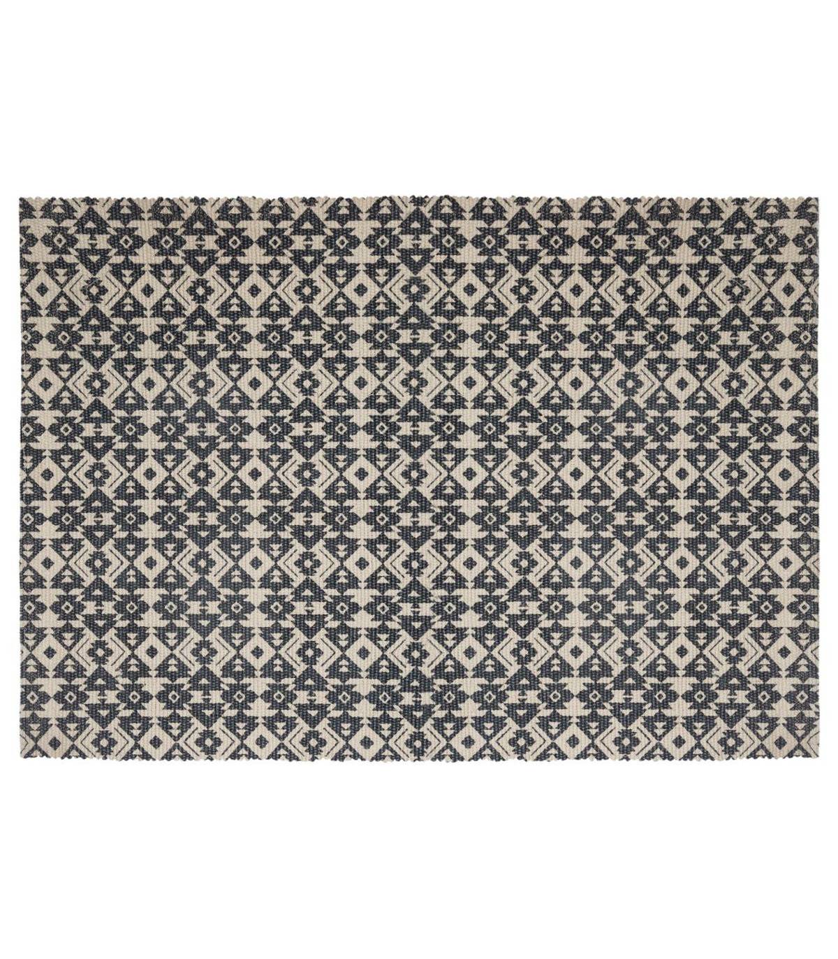 Tapis décoratif en Coton imprimé Gris Foncé 60 x 90 cm - Image 1
