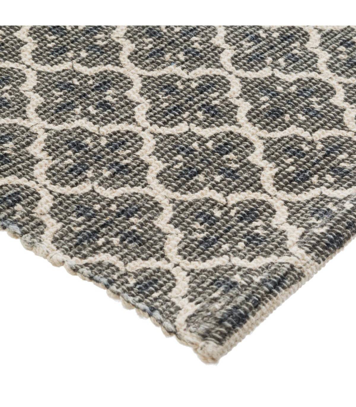 Tapis décoratif en Coton imprimé Gris Foncé 60 x 90 cm - Image 2
