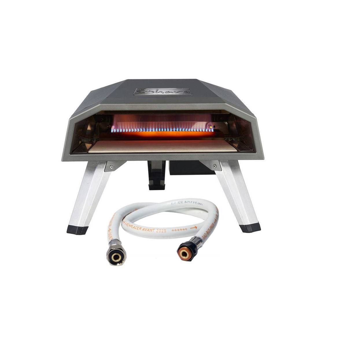 Four a pizza gaz 4400W Cuisson 3 min 450°C + Tuyau à gaz Prémonté Allumage piézo Garantie 5 ans SAHARA - Image 1