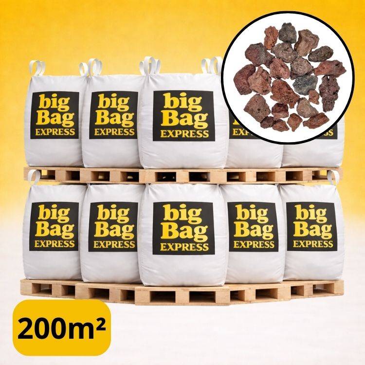 PACK 10 X BIG BAG de 1M3 (+/- 200M²) Gravier Pouzzolane Rouge / Noir 15/25 mm - Livraison STANDARD - Image 1