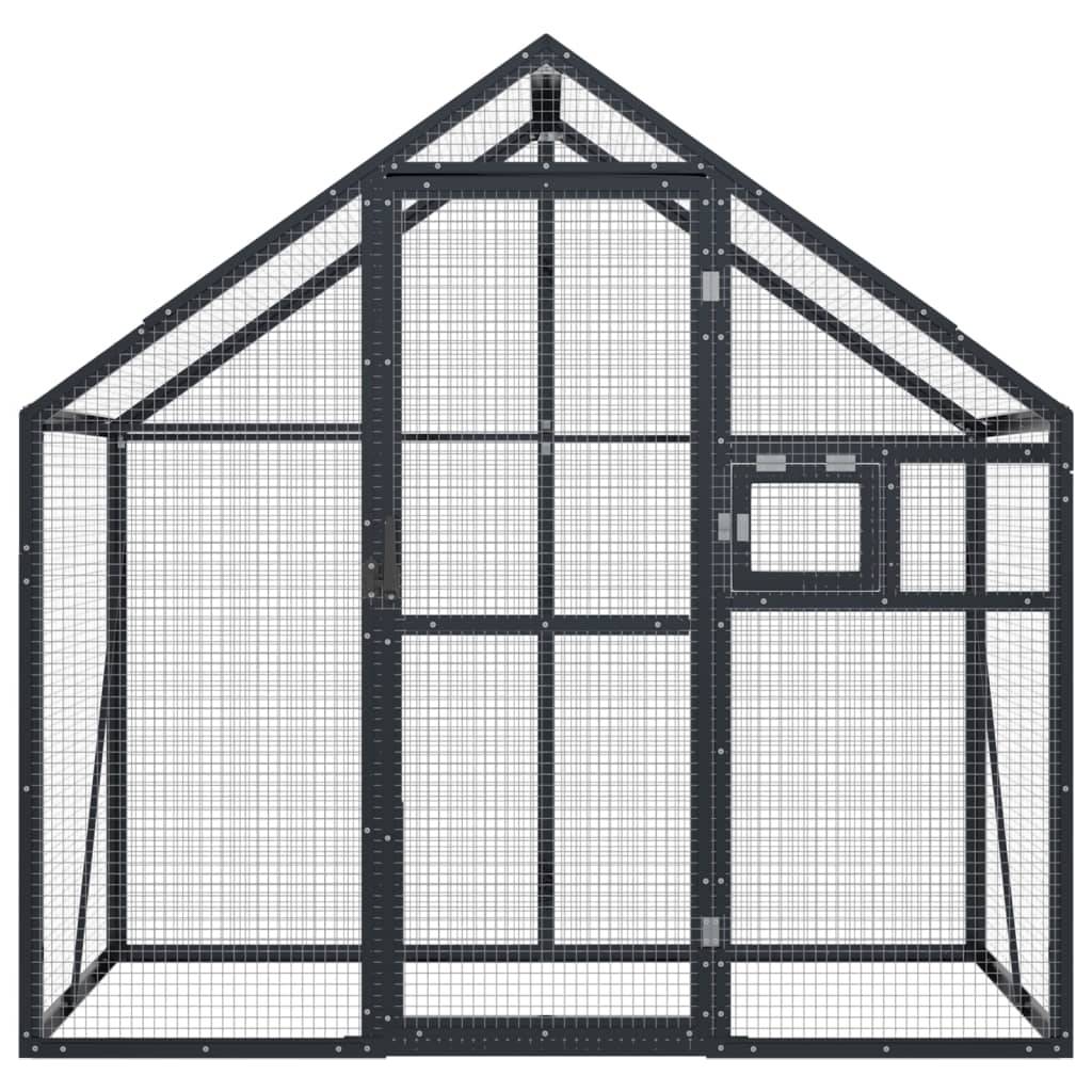 Grande Volière Aluminium Résistante Habitat Jardin Anthracite 179x100cm - ComfortXL Outdoor Living - Image 3