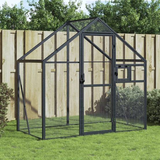 Grande Volière Aluminium Résistante Habitat Jardin Anthracite 179x100cm - ComfortXL Outdoor Living - Image 1