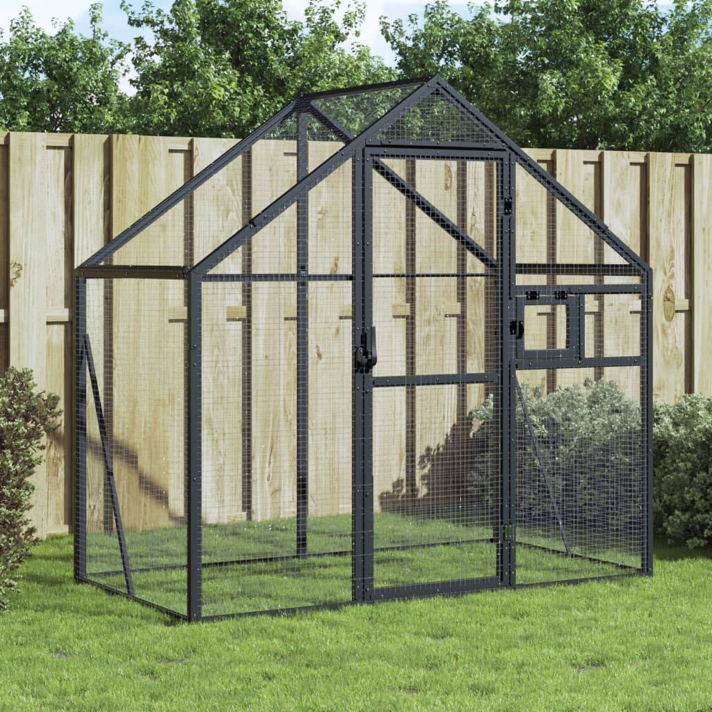 Grande Volière Aluminium Résistante Habitat Jardin Anthracite 179x100cm - ComfortXL Outdoor Living - Image 1