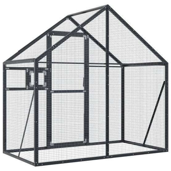 Grande Volière Aluminium Résistante Habitat Jardin Anthracite 179x100cm - ComfortXL Outdoor Living - Image 5